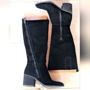 Black Suede Knee Boot